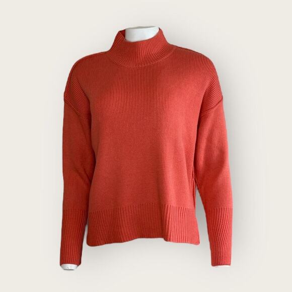 NWOT | Line & Dot | Mock Neck Sweater | Rust Orange | Size S - Picture 1 of 12